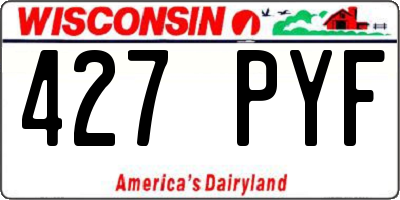 WI license plate 427PYF