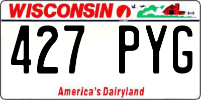 WI license plate 427PYG