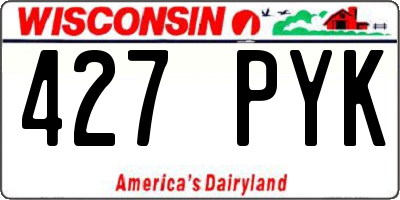WI license plate 427PYK