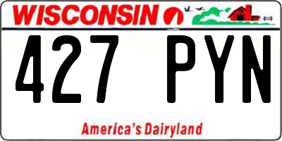 WI license plate 427PYN