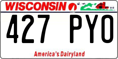 WI license plate 427PYO