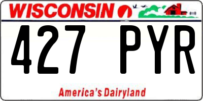 WI license plate 427PYR