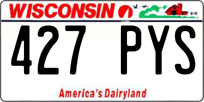 WI license plate 427PYS