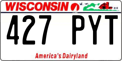 WI license plate 427PYT