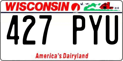 WI license plate 427PYU