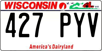 WI license plate 427PYV