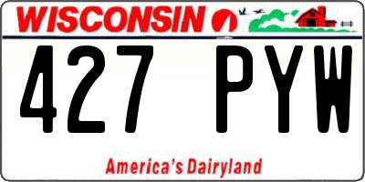 WI license plate 427PYW