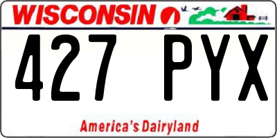 WI license plate 427PYX