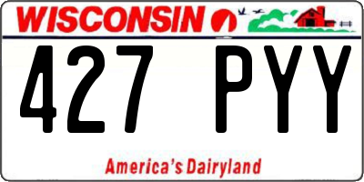 WI license plate 427PYY