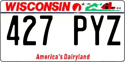 WI license plate 427PYZ