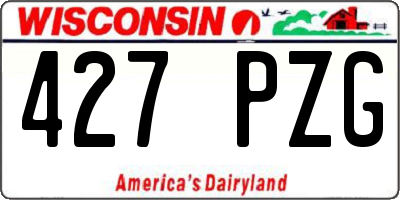 WI license plate 427PZG