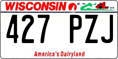 WI license plate 427PZJ
