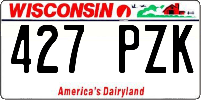 WI license plate 427PZK