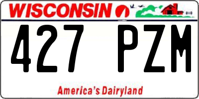 WI license plate 427PZM
