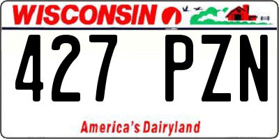 WI license plate 427PZN