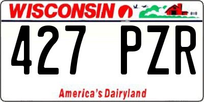 WI license plate 427PZR