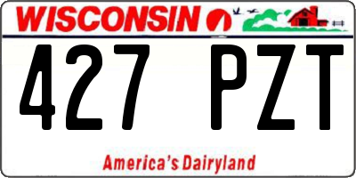 WI license plate 427PZT