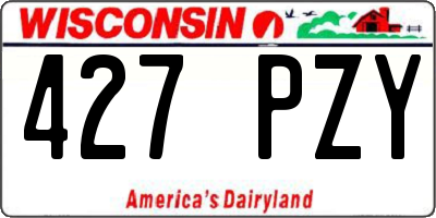 WI license plate 427PZY