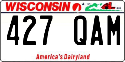WI license plate 427QAM