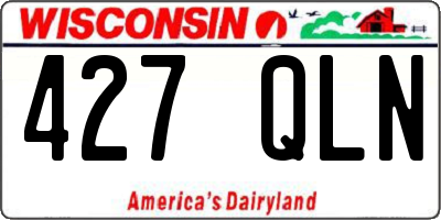 WI license plate 427QLN