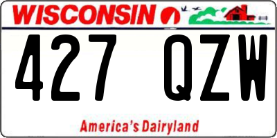 WI license plate 427QZW