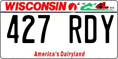WI license plate 427RDY