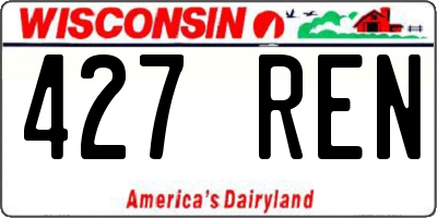 WI license plate 427REN