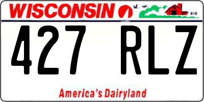 WI license plate 427RLZ