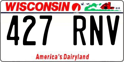 WI license plate 427RNV