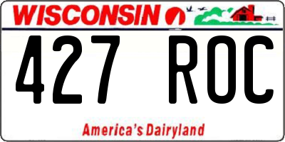 WI license plate 427ROC