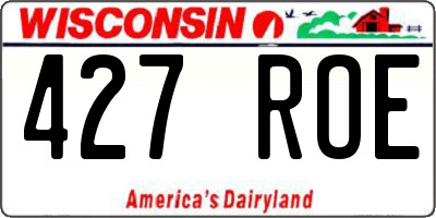 WI license plate 427ROE
