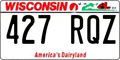 WI license plate 427RQZ