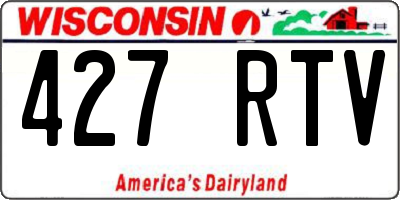 WI license plate 427RTV