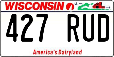 WI license plate 427RUD