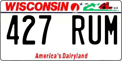 WI license plate 427RUM