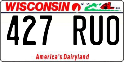 WI license plate 427RUO
