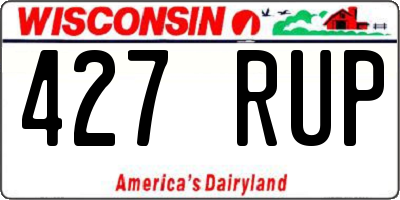 WI license plate 427RUP