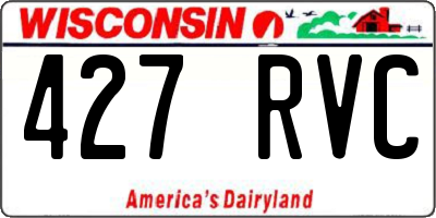 WI license plate 427RVC