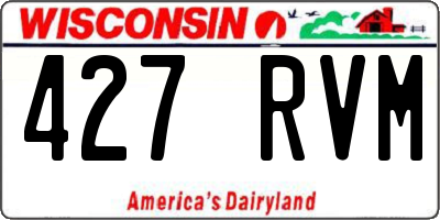 WI license plate 427RVM