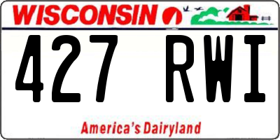 WI license plate 427RWI