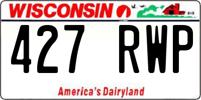 WI license plate 427RWP