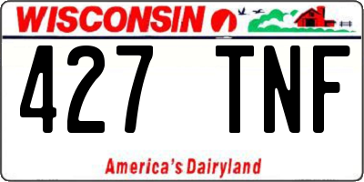 WI license plate 427TNF