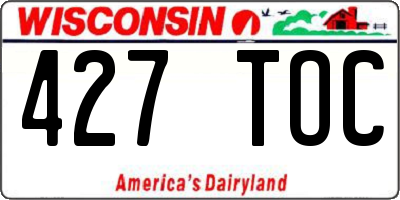 WI license plate 427TOC