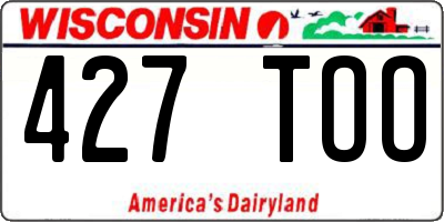 WI license plate 427TOO