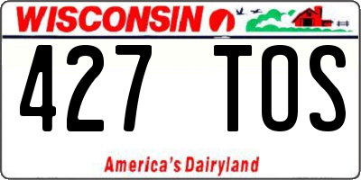 WI license plate 427TOS