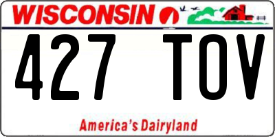 WI license plate 427TOV