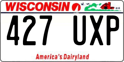 WI license plate 427UXP