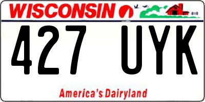 WI license plate 427UYK