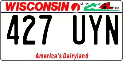 WI license plate 427UYN