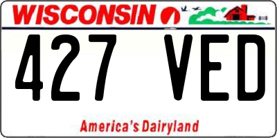 WI license plate 427VED